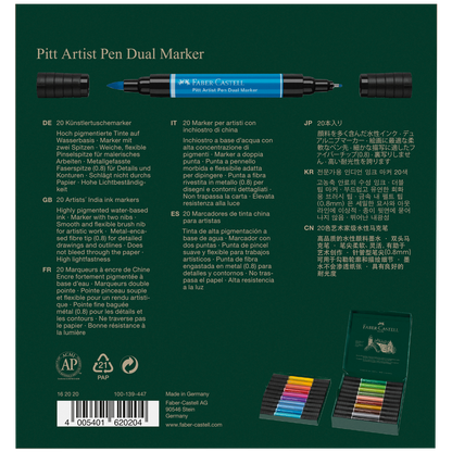 Faber-Castell Pitt Artist Pen Dual Markers – Set of 20 – FC162020