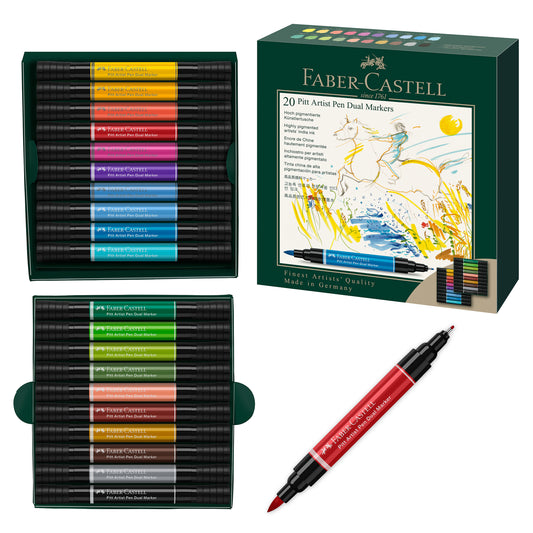Faber-Castell Pitt Artist Pen Dual Markers – Set of 20 – FC162020