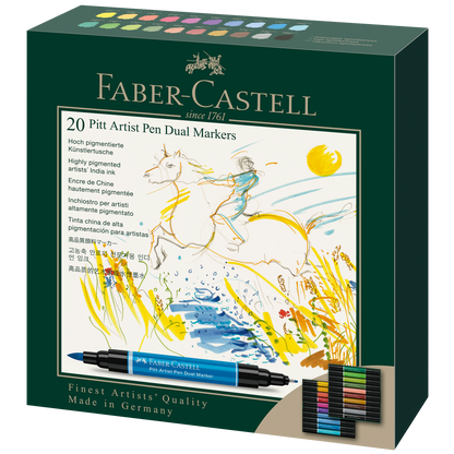 Faber-Castell Pitt Artist Pen Dual Markers – Set of 20 – FC162020