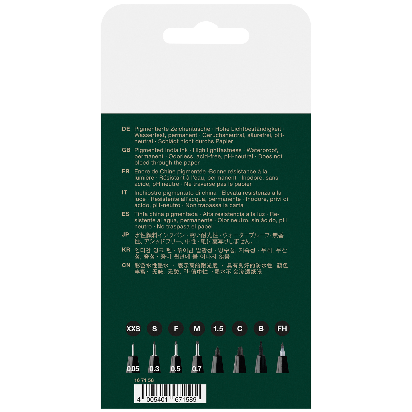 Faber-Castell Pitt Artist Pen #199 Black – Set of 8 – FC167158