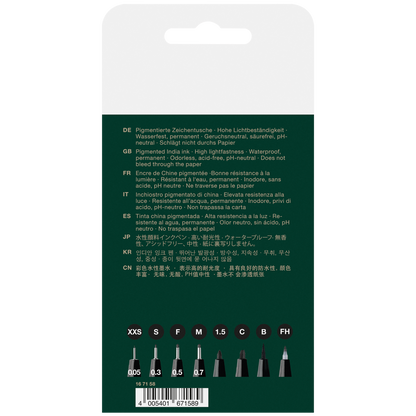 Faber-Castell Pitt Artist Pen #199 Black – Set of 8 – FC167158