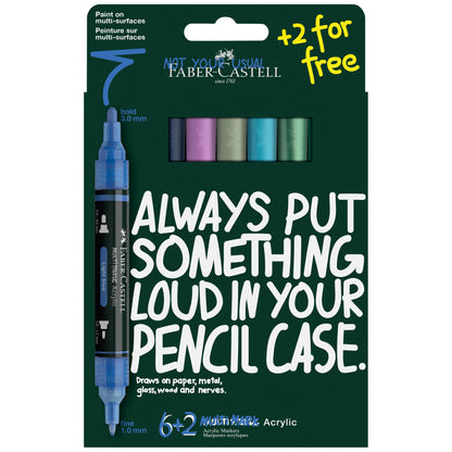 Faber-Castell Multimark Acrylic Paint Markers – Frost Set 6+2 – FC186018