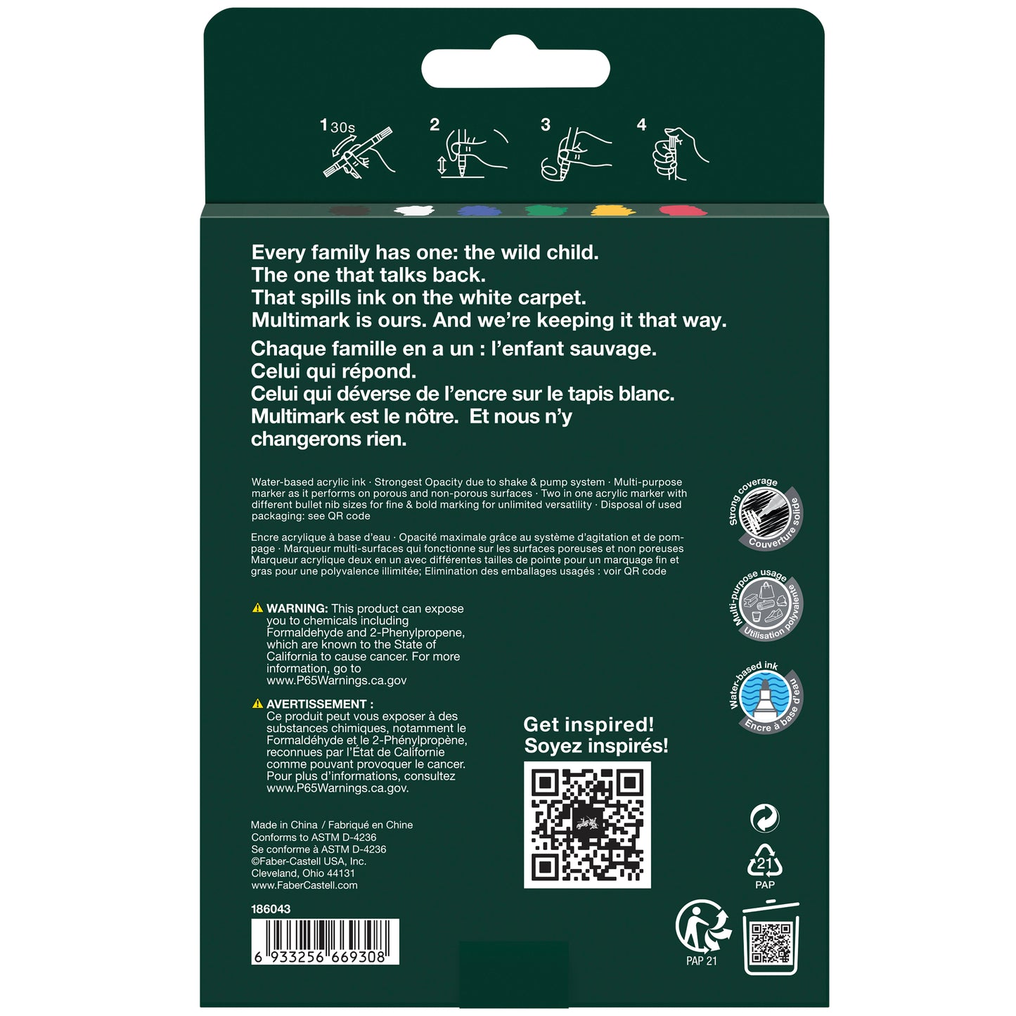 Faber-Castell Multimark Acrylic Paint Markers – Classic Set of 6 – FC186043