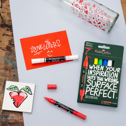 Faber-Castell Multimark Acrylic Paint Markers – Classic Set of 6 – FC186043