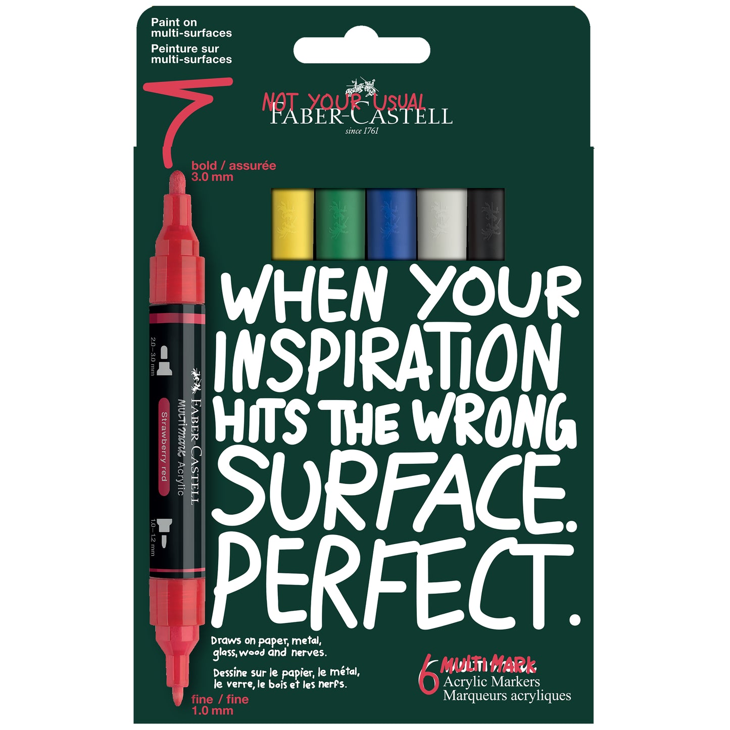 Faber-Castell Multimark Acrylic Paint Markers – Classic Set of 6 – FC186043