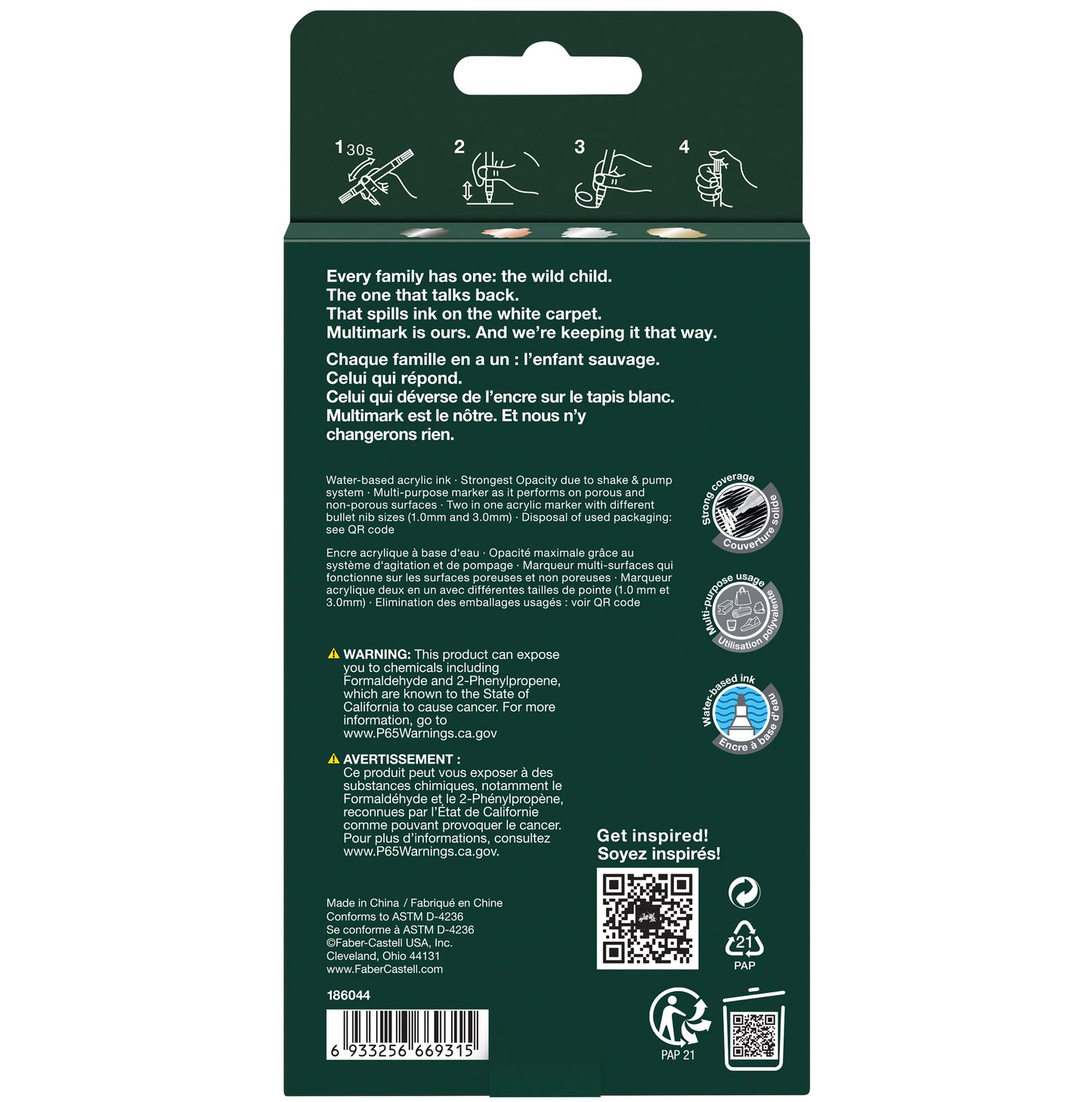 Faber-Castell Multimark Acrylic Paint Markers – Metallic Set of 4