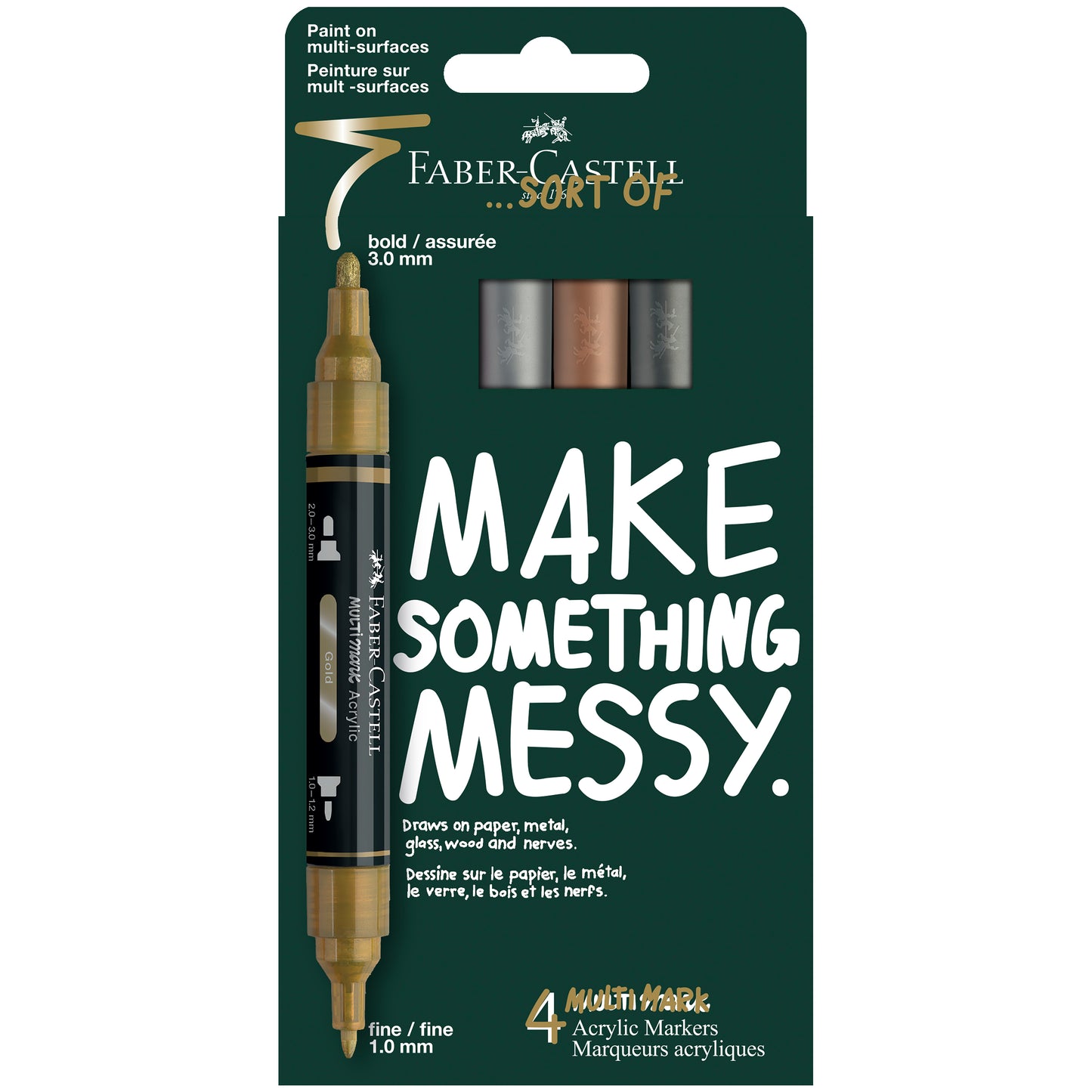 Faber-Castell Multimark Acrylic Paint Markers – Metallic Set of 4