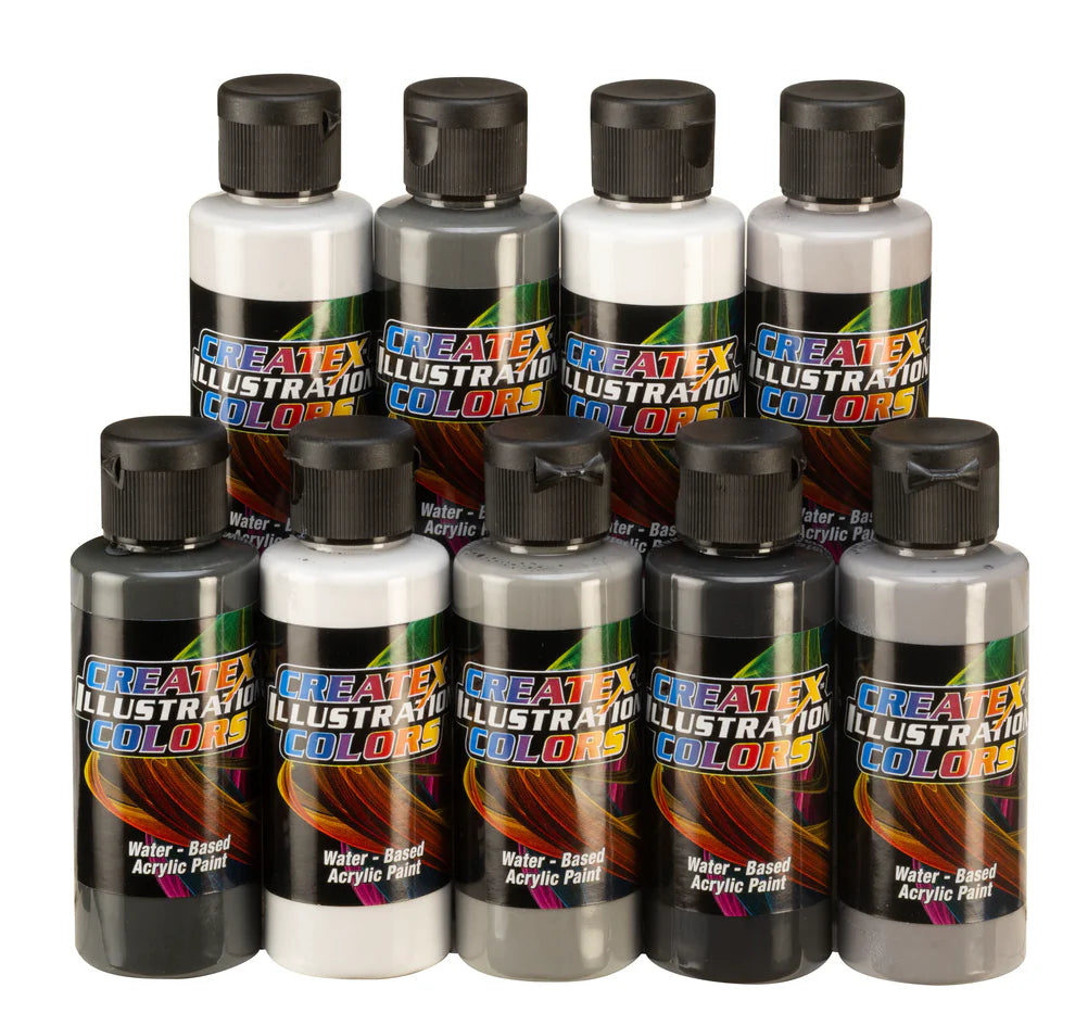 Createx Illustration Neutral Grey Set -1 oz (9 Colors)
