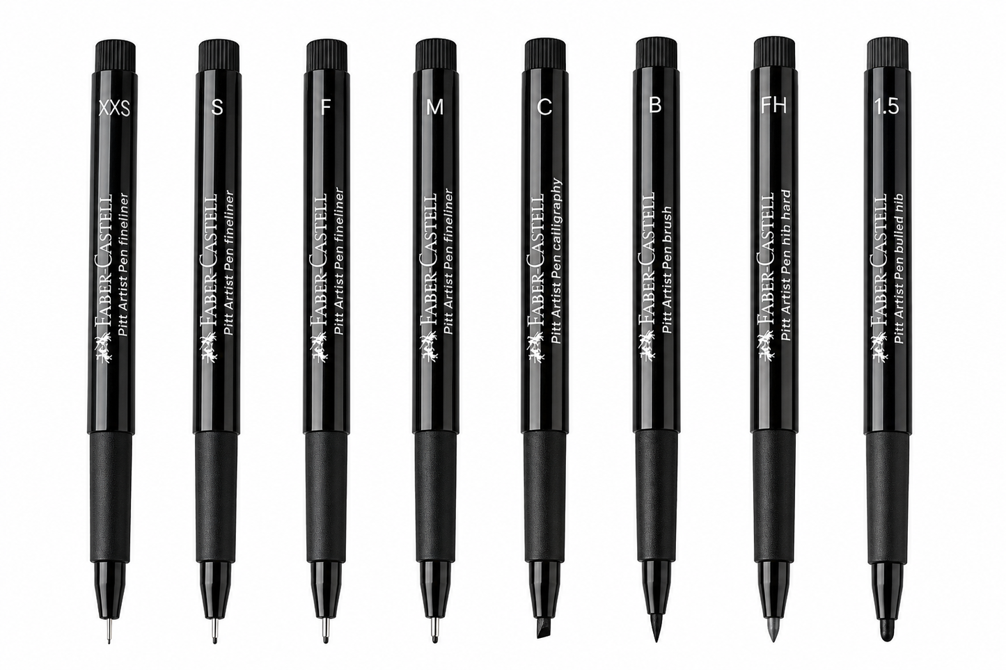 Faber-Castell Pitt Artist Pen #199 Black – Set of 8 – FC167158