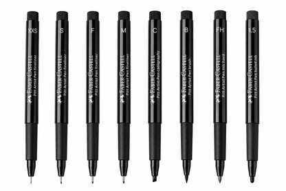 Faber-Castell Pitt Artist Pen #199 Black – Set of 8 – FC167158