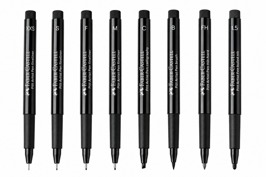 Faber-Castell Pitt Artist Pen #199 Black – Set of 8 – FC167158