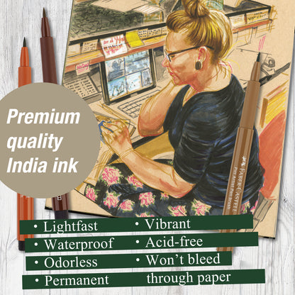 Faber-Castell Pitt Artist Pen Skin Tones – Set of 6 – FC167167