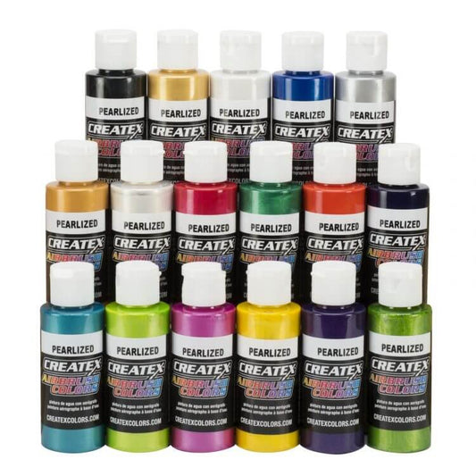 Createx Airbrush Colors Pearl Set – 17 Colors (2 oz) | 5824-02