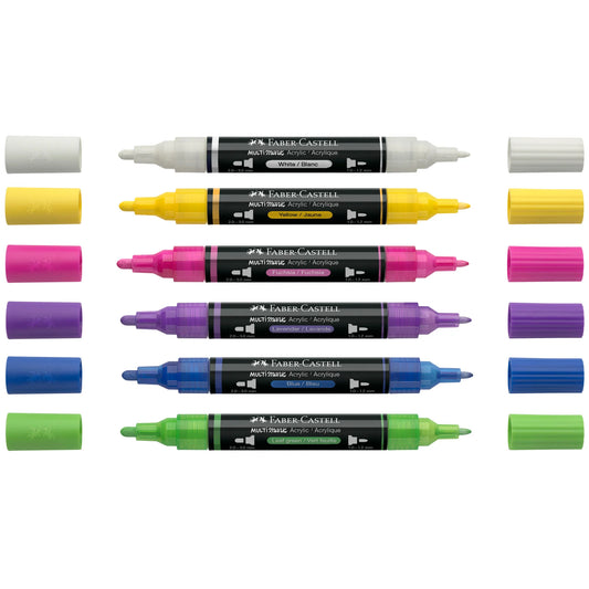 Faber-Castell Multimark Acrylic Paint Markers – Brights Set of 6 – FC186049