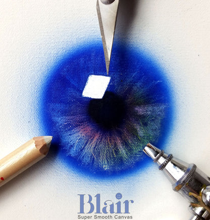 Close-up of Blair scratchable canvas surface