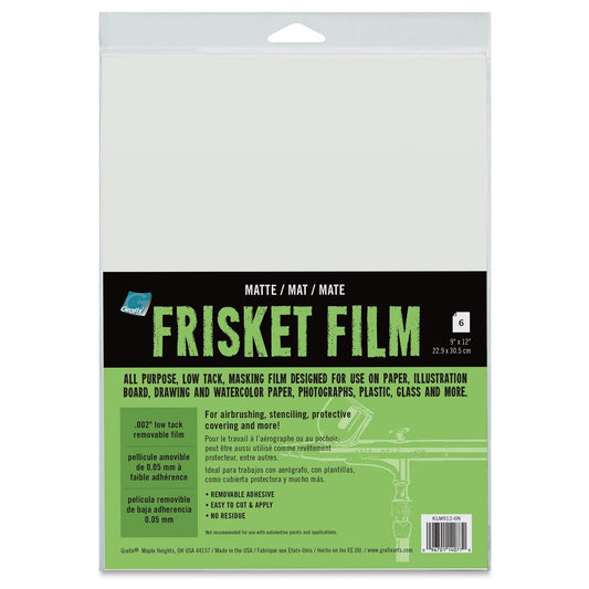 Grafix All-Purpose Low Tack Frisket Film — Matte, 6 sheets 9"×12"