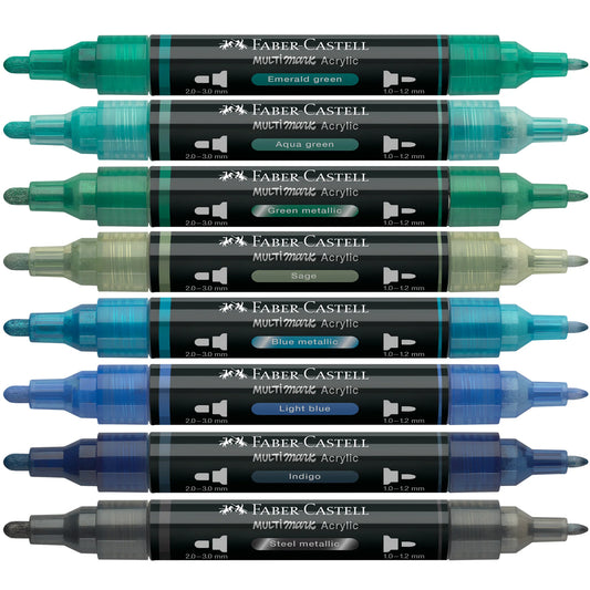Faber-Castell Multimark Acrylic Paint Markers – Frost Set 6+2 – FC186018